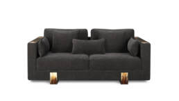 Sofas and seats - Adriano sofa in sub bear fabric with horn details mod. 6037B - cover - Arcahorn