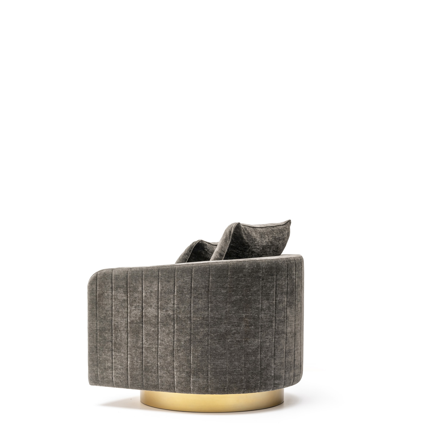 Sofas and seats - Afrodite armchair in Belsuede fabric with horn armrests - side view - Arcahorn