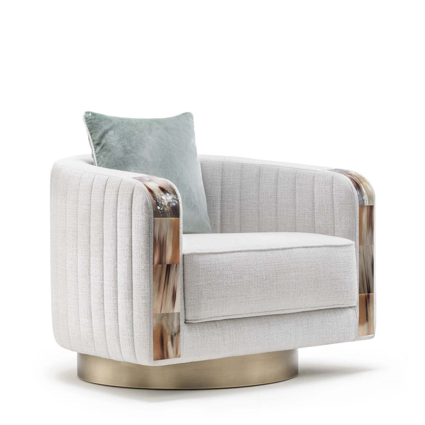 Sofas and seats - Afrodite armchair with horn armrests mod. 7044B white - Arcahorn