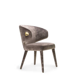 Sofas and seats - Circe chair in Diso velvet with details in horn - Arcahorn