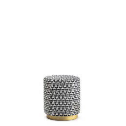 Sofas and seats - Olivia pouf in Marilù fabric with horn button 6052B - Arcahorn