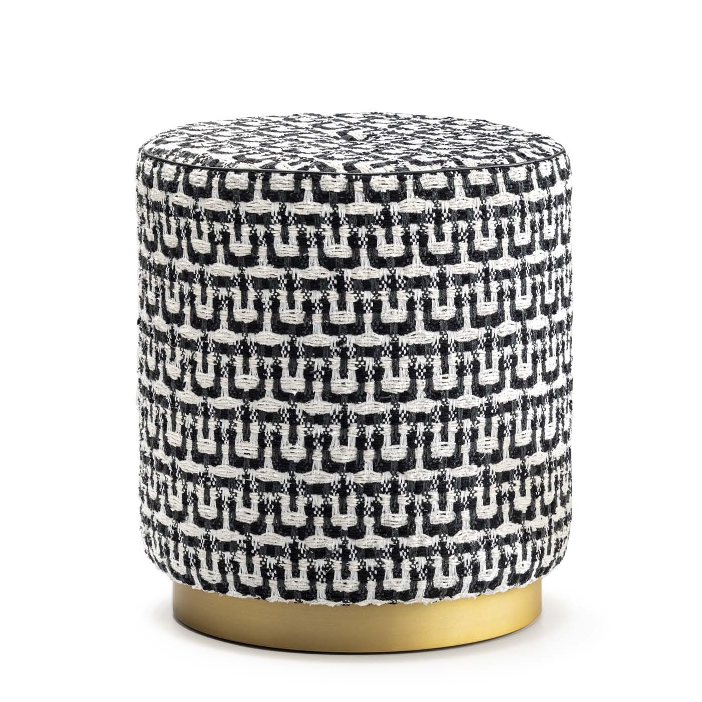 Sofas and seats - Olivia pouf in Marilù fabric with horn button 6052B - detail - Arcahorn