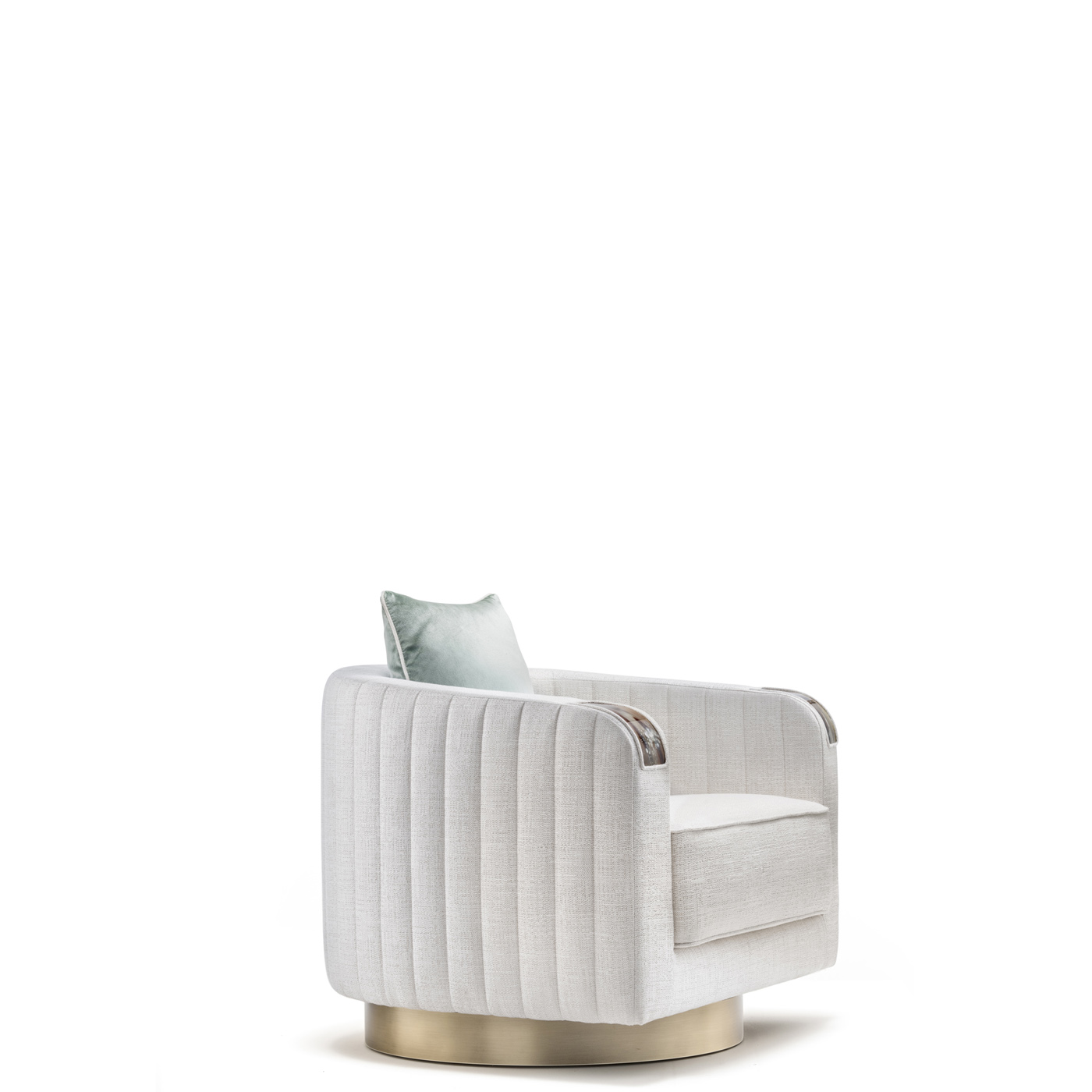 Sofas and seats - Rea armchair in Sparks fabric with horn armrests 7024B - Arcahorn