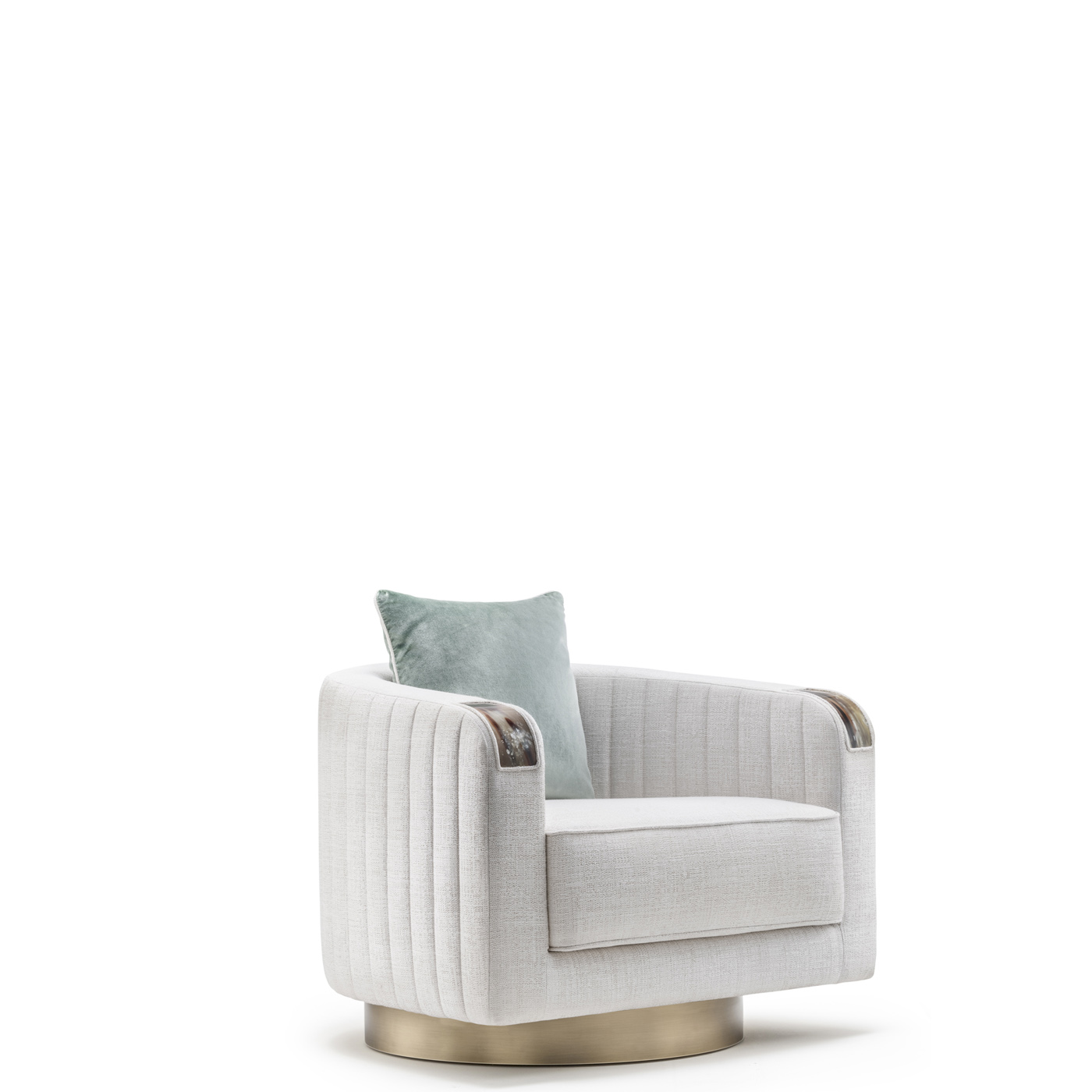 Sofas and seats - Rea armchair in Sparks fabric with horn armrests mod. 7024B - Arcahorn