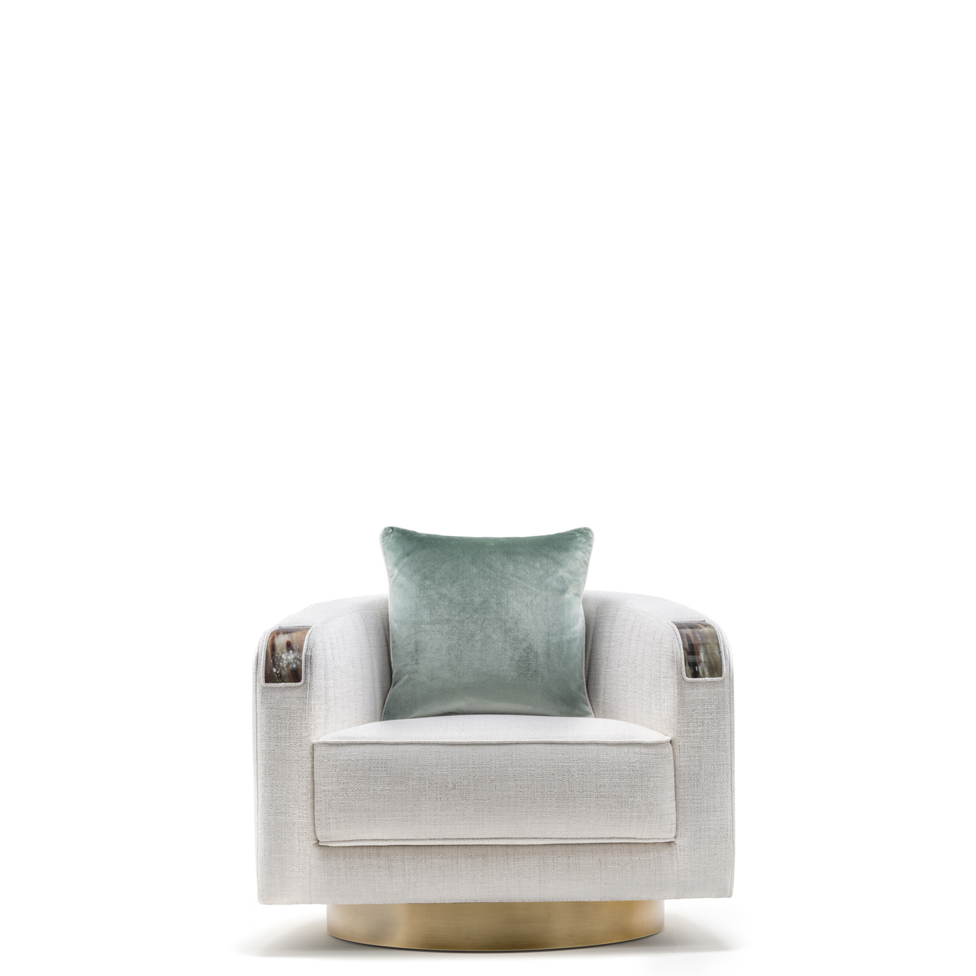 Sofas and seats - Rea armchair in Sparks fabric with horn armrests - Arcahorn