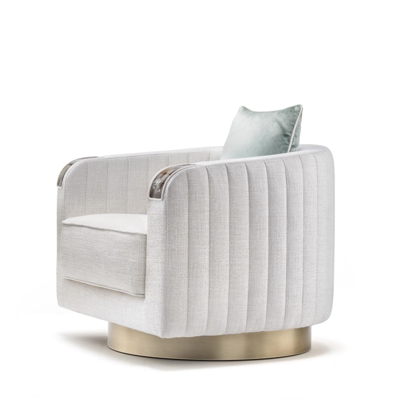 Sofas and seats - Rea armchair with horn armrests mod. 7024 white - Arcahorn