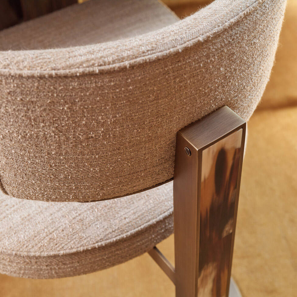 Sofas and seats - Sveva chair in Samsara fabric with horn inlays mod. 6042B - horizontal - Arcahorn