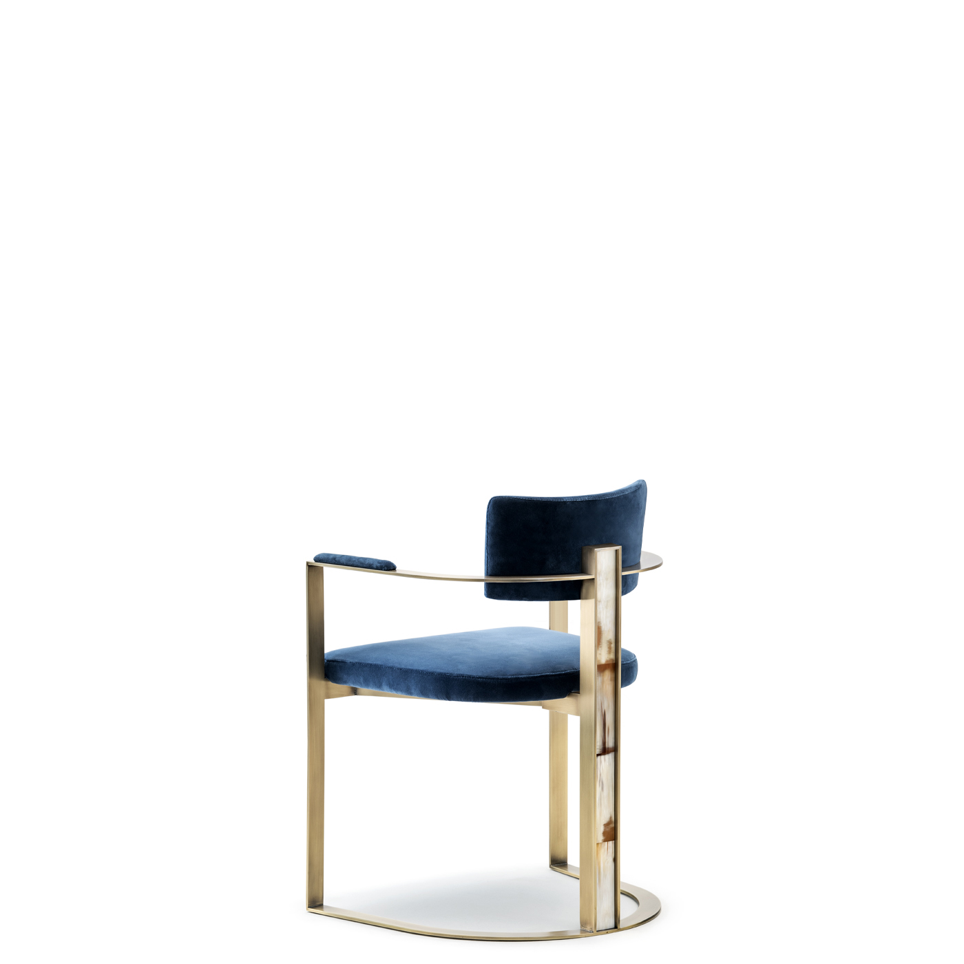 Sofas and seats - Sveva chair in velvet with horn inlays 6043D - Arcahorn