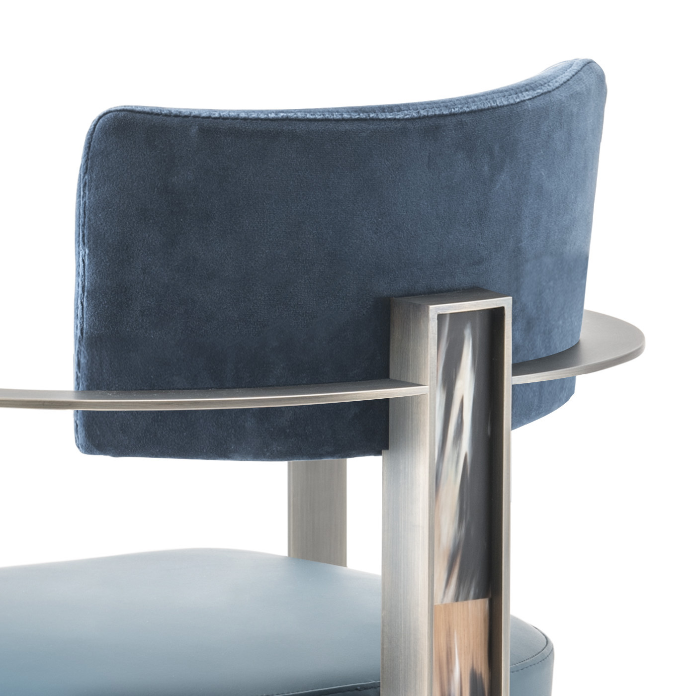 Sofas and seats - Sveva chair in leather with horn inlays 6043S - detail - Arcahorn