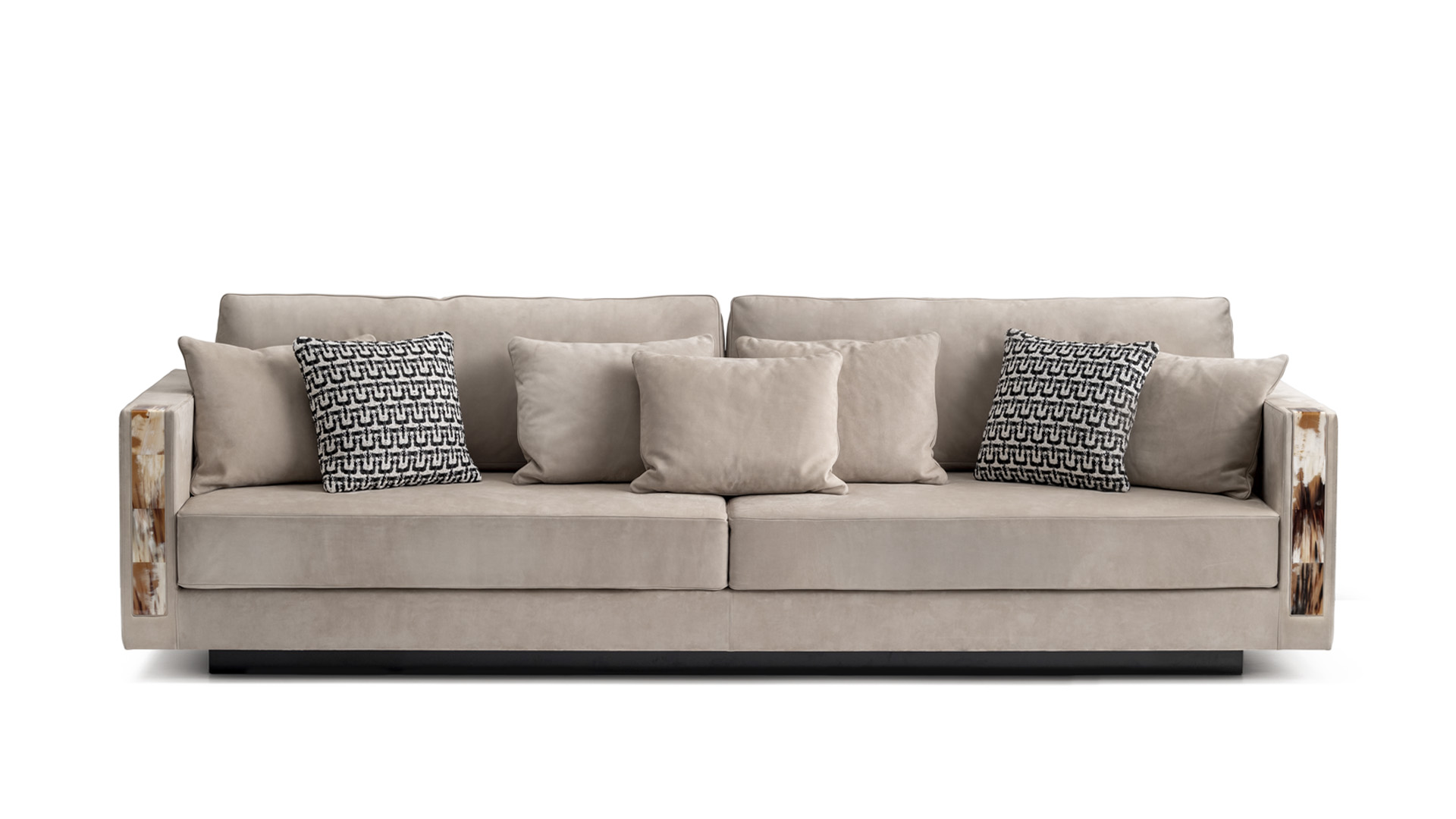 Sofas and seats - Zeus sofa in nabuk leather with armrests in horn - cover - Arcahorn