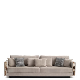 Sofas and seats - Zeus sofa in nabuk leather with armrests in horn - Arcahorn
