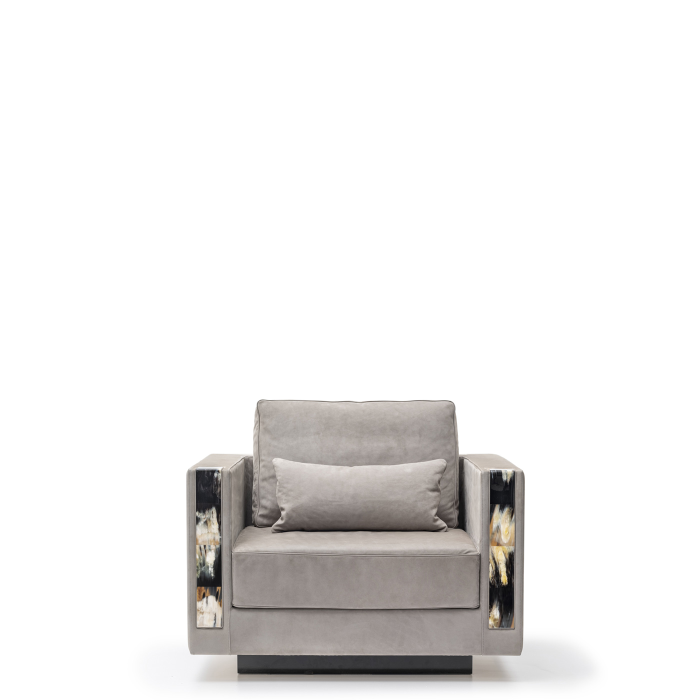 Sofas and seats - Zeus armchair in nabuk leather with armrests in horn - Arcahorn