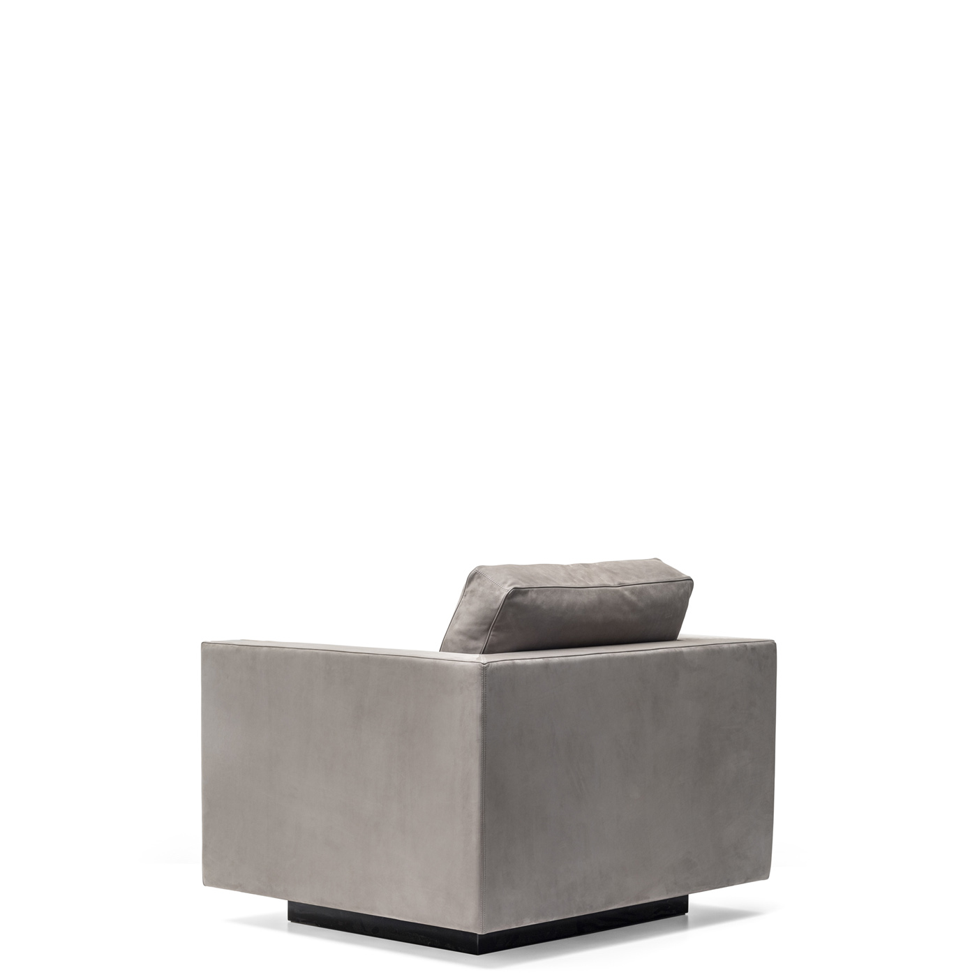 Sofas and seats - Zeus armchair in nabuk leather with armrests in horn - back - Arcahorn