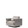 Sofas and seats - Zeus armchair in nabuk leather with armrests in horn - side view - Arcahorn