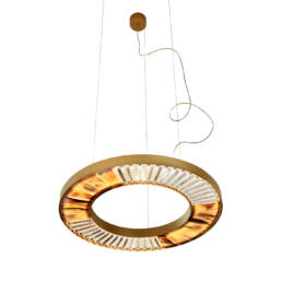 Lamps - Leopoldo chandelier in horn and satin brass - Arcahorn