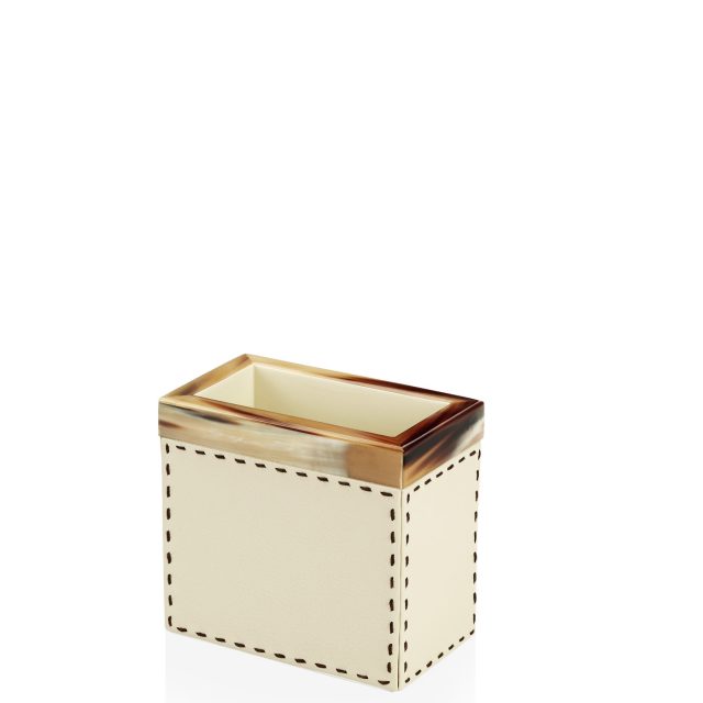 Accessori bagno - Berenice portaspazzolini in corno e pelle Ice-cream 4491 - Arcahorn