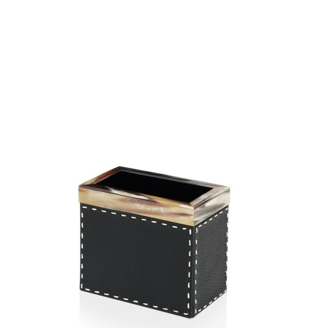 Bath accessories - Berenice toothbrush holder in horn and Onyx colour leather 4496 - Arcahorn