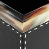 Bath accessories - Berenice toothbrush holder in horn and Onyx colour leather - detail - Arcahorn