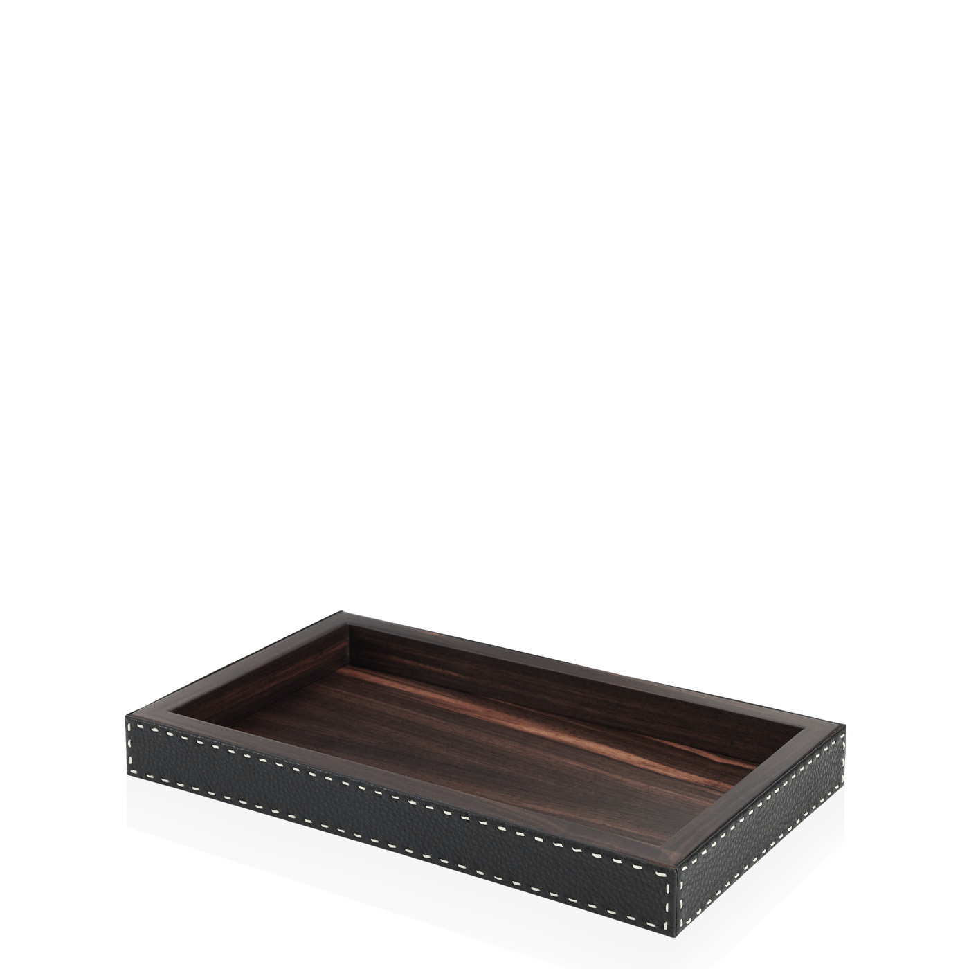 Bath accessories - Berenice tray in horn and Onyx colour leather 4497 - Arcahorn