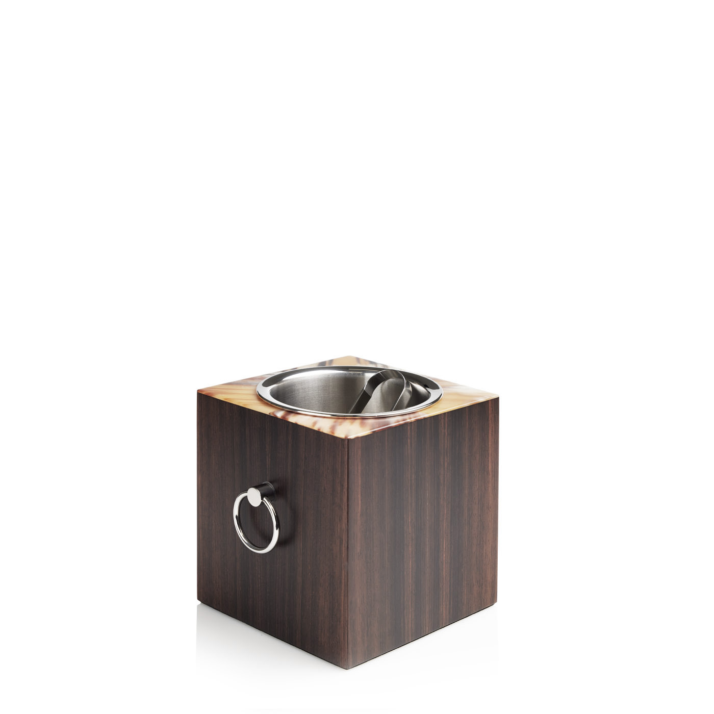 Tableware - Artide ice bucket in horn and matte Makassar ebony veneer - Arcahorn