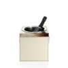 Tableware - Nives champagne bucket in horn and Ice-cream colour pebbled leather 4455 - Arcahorn