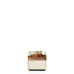 Cornici e scatole - Ottavia scatola in corno e pelle martellata Ice-cream mod. 4466 - Arcahorn