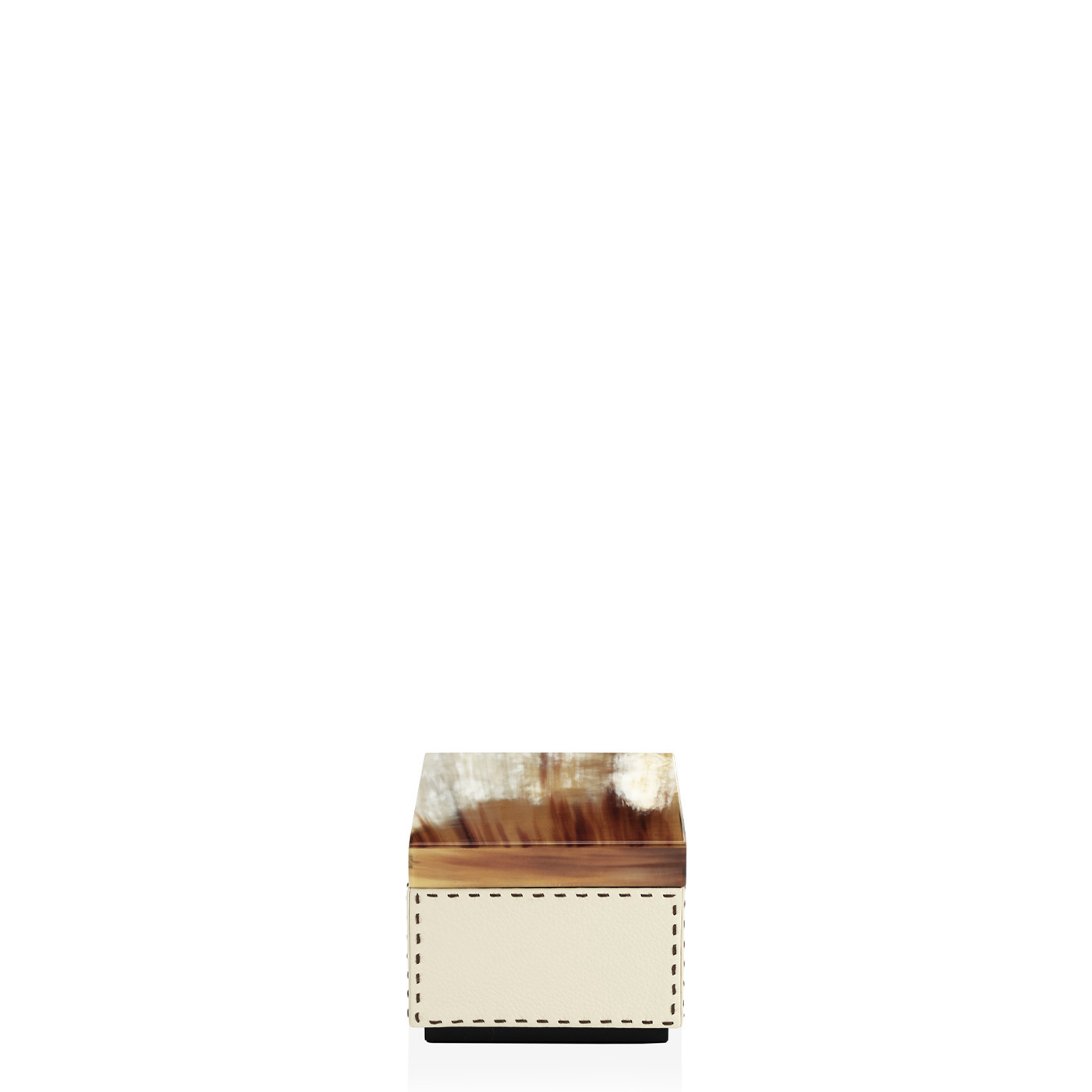 Picture frames and boxes - Ottavia box in horn and Ice-cream colour leather mod. 4466 - Arcahorn