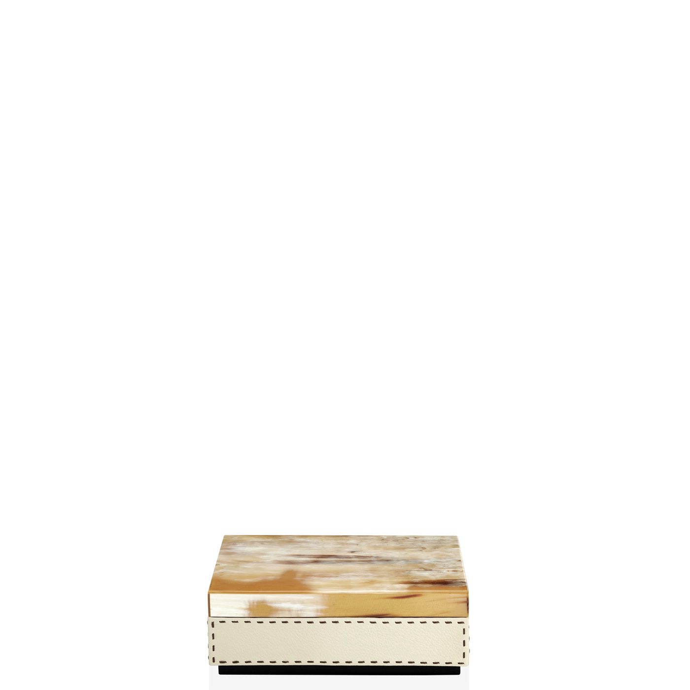 Picture frames and boxes - Ottavia box in horn and Ice-cream colour leather mod. 4468 - Arcahorn