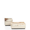 Picture frames and boxes - Ottavia boxes in horn and pebbled leather, Ice-cream colour - Arcahorn