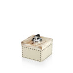 Office sets and smoking accessories – Leandro lighter in horn and Ice-cream colour pebbled leather mod. 4446 - Arcahorn