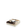 Office sets and smoking accessories – Leandro cigar ash tray in horn and Ice-cream colour pebbled leather 4442 - Arcahorn