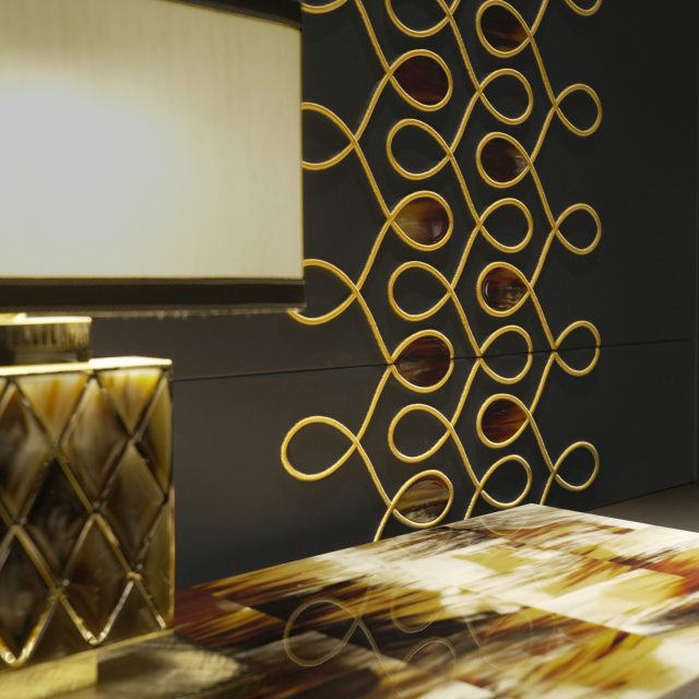ZAFIRA LEATHER EMBELLISHED WALL PANEL
